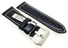 echt Juchten Bioleder Uhrenarmband 24/22mm schwarz Deutscher Hersteller /  122