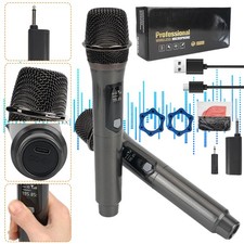 Drahtloses Mikrofon Set 2x UHF Handheld für Karaoke 2,4G-Verbindung Entstörung