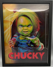 3D-Bild/Effekt-Flip-Chucky-Mörderpuppe-Good Guys-tolle Farben-30x40cm-mit Rahmen
