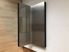 Radius Echtfeuer-Dekokamin "Wall Flame I schwarz Edelstahl gebürstet“