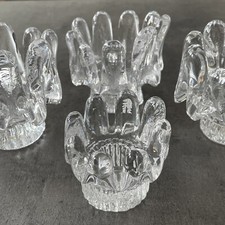 Kosta Boda Sweden 4 Kerzenhalter Sunflower  Glas Vintage Original Aufkleber