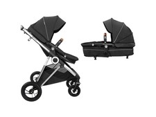 BabyGO 2in1 Buggy «Halime AIR Pram», Babywanne und Sportsitz (schwarz) - B-Ware