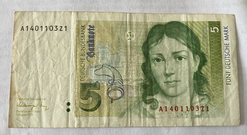 Deutsche mark dm schein - deutsche, 5