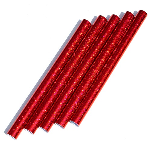 5er set dekorfolie flakes - 5er, rot