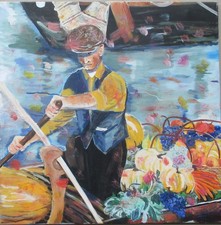 Venedig Gondel Erntedank 80x80