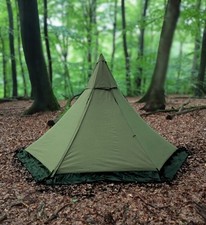Lavvu Canvas Zelt 2P Raido Olivgrün Bushcraft Camping Outdoor 