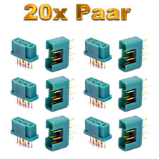 ✅ 20 Paar  MPX Grün Hochstromstecker Stecker Buchse Multiplex kompatibel 6Pin 6P