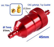 Set CNC Gehäuse Alu inkl. Filter rot Diesel Heizung Filter Benzin Rasenmäher etc