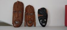 3 alte AFRIKA ? Asien ? Holz MASKEN wand deko Kolonial