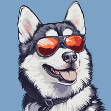 Wandtattoo Aufkleber Husky mit