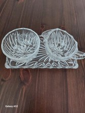  Zucker- und Milch-Set auf Tablett (3tlg.) Kristallglas 