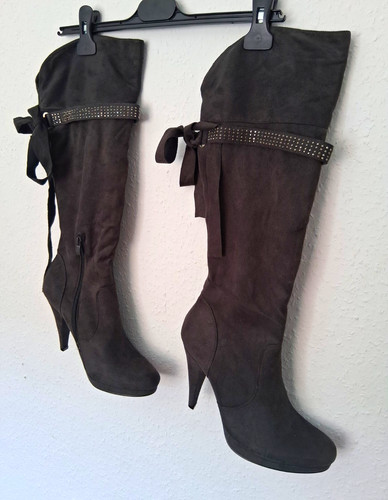 Damen overknee stiefel velours - damen,