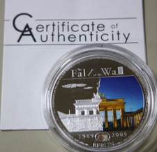 Palau 5 Dollars 2009 Silber F6662 Koloriert 20 Jahre Mauerfall nur 2009 St.