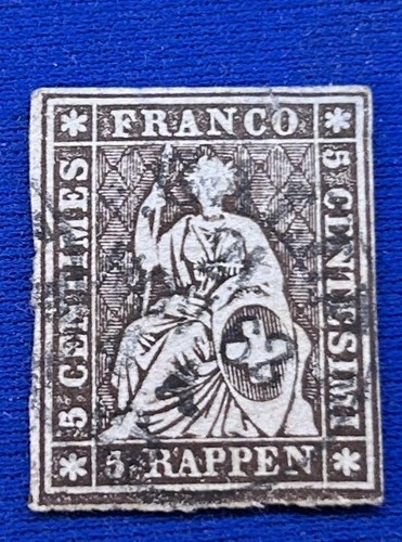Schweiz 1854 sitzende helvetia - 1854,