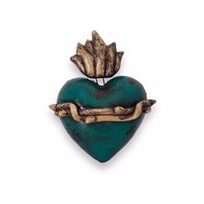 Herz ex voto Terrakotta grün