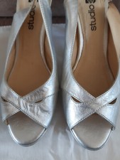 leder sandalen 40,Fb. silber