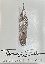 Thomas Sabo Anhänger Feder groß Sterlingsilber 925 mit Lederband in OVP