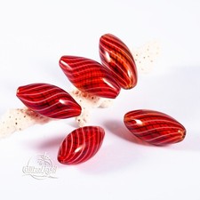 5x Glasperlen Hohlglasperlen Murano Glas Lampwork Handarbeit GlitzerInsel 00144