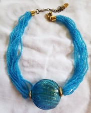 Antica Murrina Venezia Murano Glas Halskette Collier türkis blau