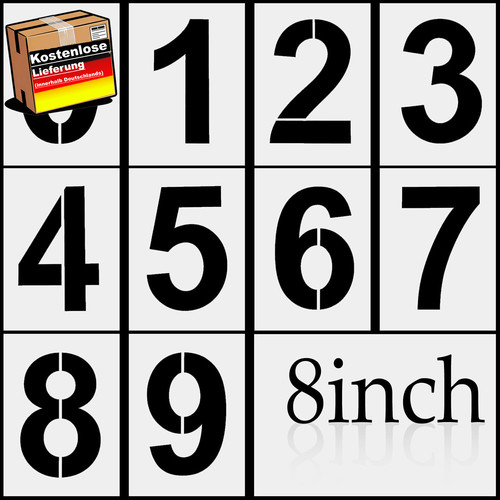 Zahlen schablonen 20cm - schablonen,