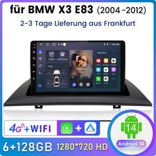 128G Für BMW X3 E83 2004-2012 Autoradio Android 14 GPS Navi WIFI BT Carplay DAB+