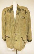 Individueller Leder Janker Ziegenvelour grau lässige Trachtenjacke Gr.27 / 54