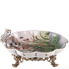 Porzellan mit Bronze Schale