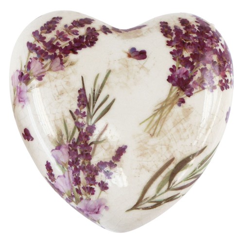 Keramik deko herz lavendel - keramik,