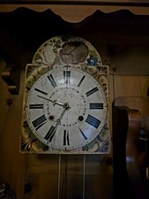 Antike orig. Schwarzwälder Lackschilduhr (19. Jahrhundert; entsprechend Patina)