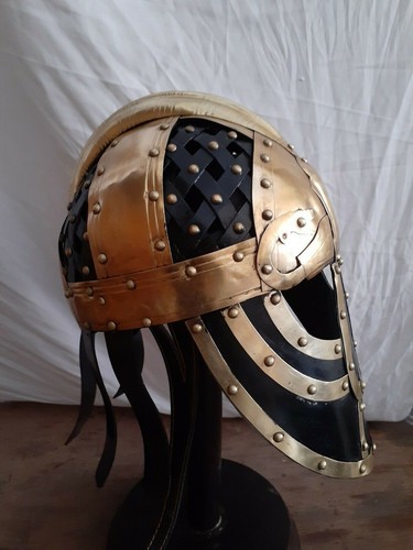 Viking helm stahl messing - messing,