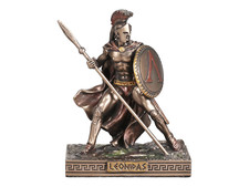 LEONIDAS Greek Spartan King Warrior Statue Miniatur Figur Bronze Finish