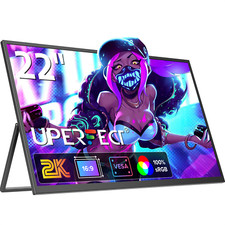 UPERFECT 22 Zoll 2K Gaming Monitor Größer Bildschirm mit VESA VESA-Wandmontage 