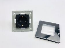 Steckdose mit Glas Rahmen Schuko Steckdose Unterputz in Schwarz