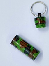 Schlüsselanhänger camouflage tarn wasserdicht Geocaching Versteck Tablettendose