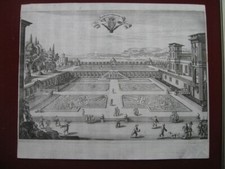 Matthäus Merian: Garten Palast Nancy 1645/Gardens Palace Nancy Print Kupferstich