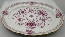 Meissen grosse Platte Indische Malerei Purpur Goldrand 30x22cm