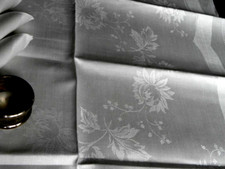 6 Servietten Leinen Damast florales Muster 51/51 cm...NEU