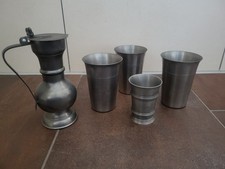 Zinngeschirr Konvolut Kanne Becher Schnapsbecher
