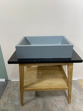 B-Ware Terrazzo Waschbecken Liger 60 cm grau