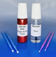 Lackstift-Set DACIA B76 , Rouge de Feu / Flammenrot met., 2x 10ml + 4 Lacktupfer