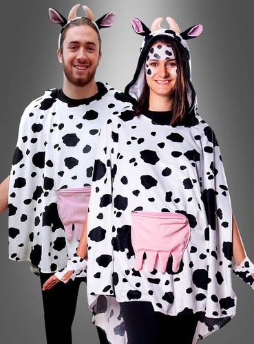 Kuh poncho aus plüsch mit - kuh,