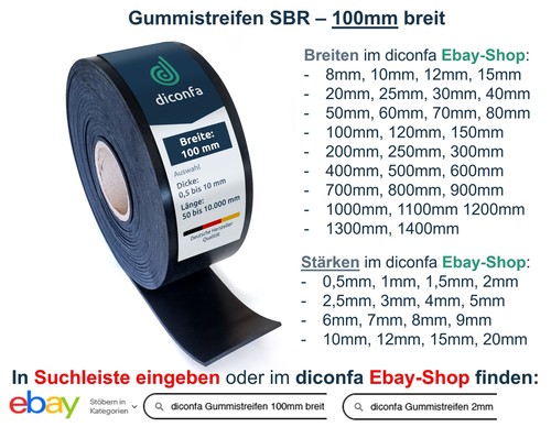 Gummistreifen 100mm 10cm breit