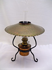 Kupfer Öllampe Vintage Petroleumlampe Glas Zylinder Tischlampe Retro Antik Stil