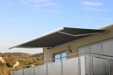 Elektrische Kassettenmarkise H122, Markise Vollkassette 4x3m Polyester Anthrazit