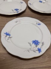 KPM Krister Germany Porzellanteller Kornblumen-Motiv, 10er Set Durchmesser 19 cm