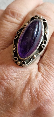Jugendstil xxl amethyst ring - jugendstil,
