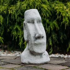 Moai-Kopf Steinkopf Steinfigur Statue 40 cm 12 kg Grau Weißbeton frostsicher