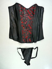 Leder corsage mit string - leder,