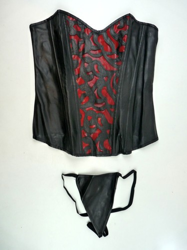 Leder corsage mit string - corsage,