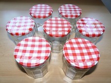 7 Gläser leer Bonne Maman mit rot-weißem Deckel - Aufbewahrung, Vorrat